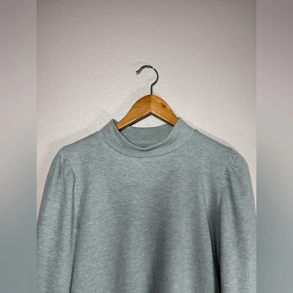 Madewell (Re)Sourced Plush Mock Neck Puff Sleeve Top XL A12